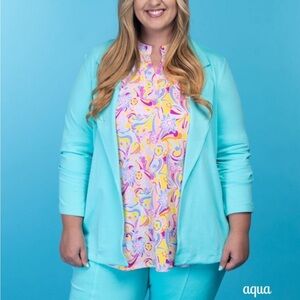 Aqua/seafoam blazer